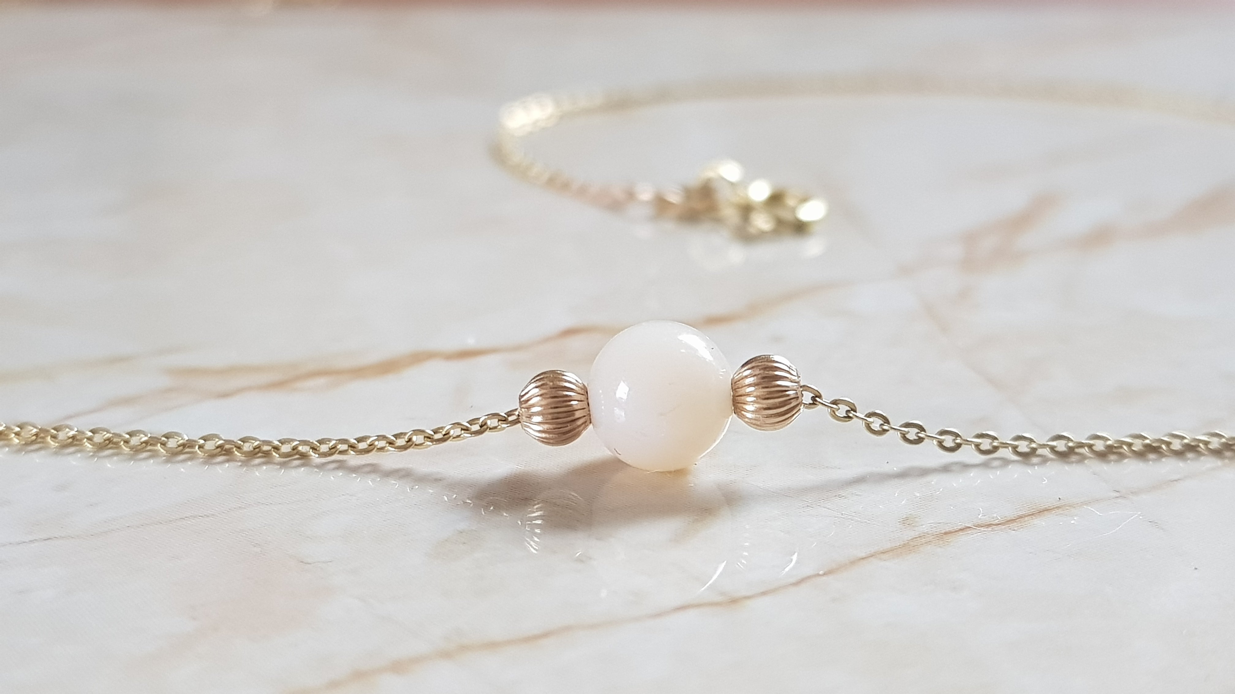 Dames collier agaat gouden hanger