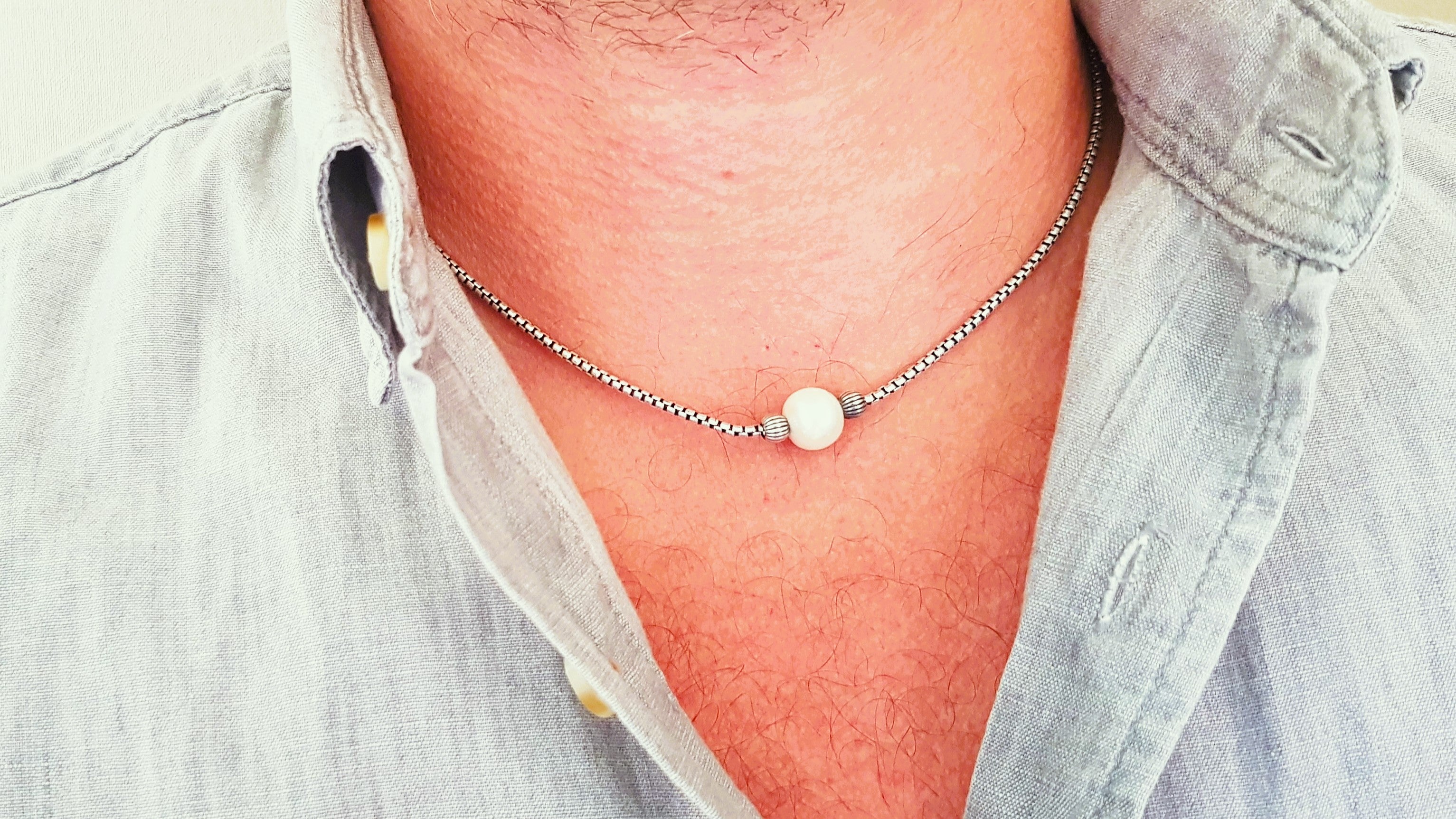 Parelketting voor heren | Parelketting van 6 mm / 8 mm | Parelketting | Minimalistische ketting | Cadeau voor hem | Cadeau voor je vriend - Nederland Parelketting voor heren | Parelketting van 6 mm / 8 mm | Parelketting | Minimalistische ketting | Cadeau voor hem | Cadeau voor je vriend - Nederland